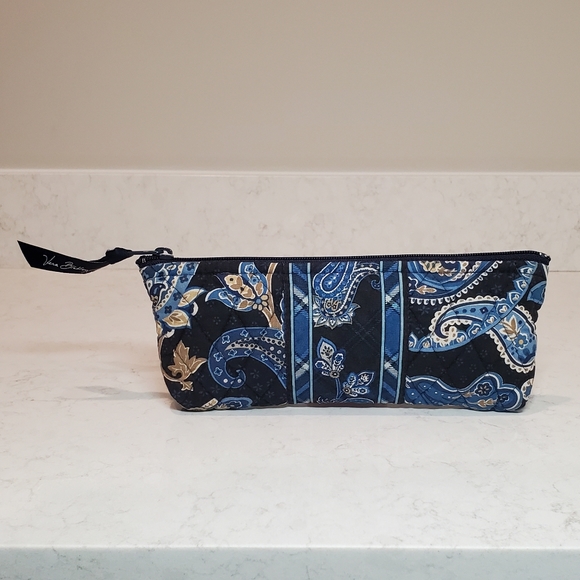 Vera Bradley Brush & Pencil Case - Windsor Navy - Picture 2 of 9